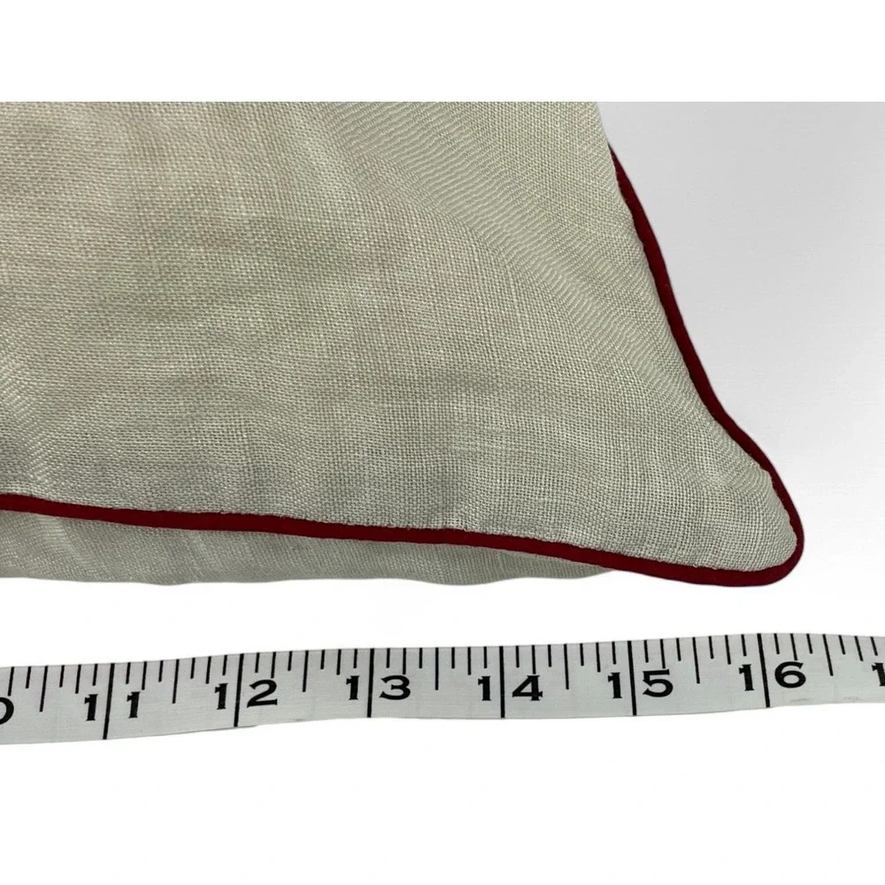 Jan Constantine England Pillow I Love London Embroidered Linen Wool 21x16